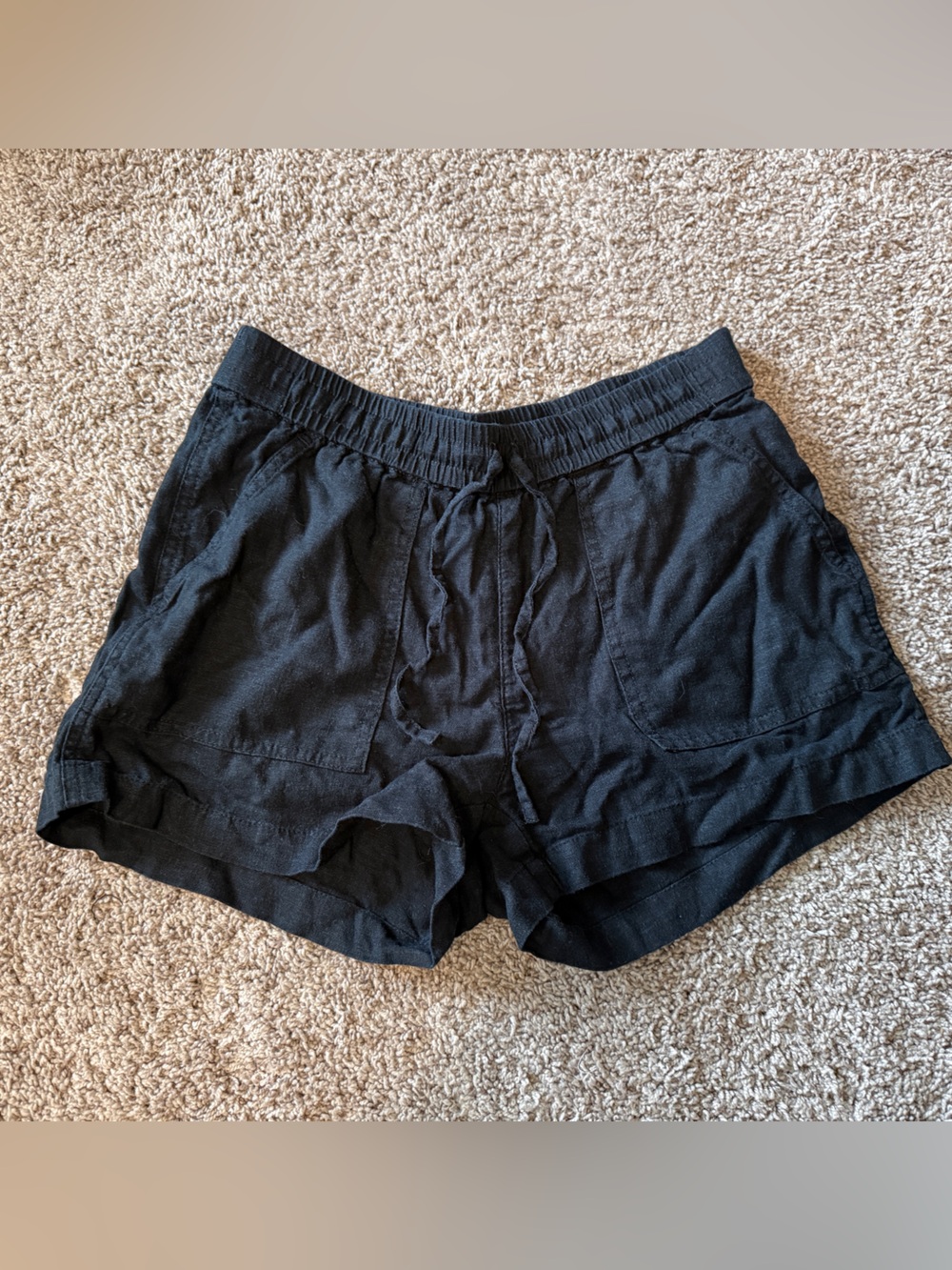 J. Crew Black Linen-Blend Shorts